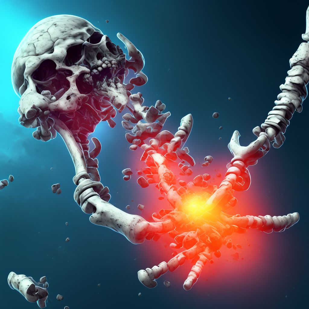 Incarcerated fracture (avulsion) of medial epicondyle of unspecified humerus, subsequent encounter for fracture with delayed healing digital illustration