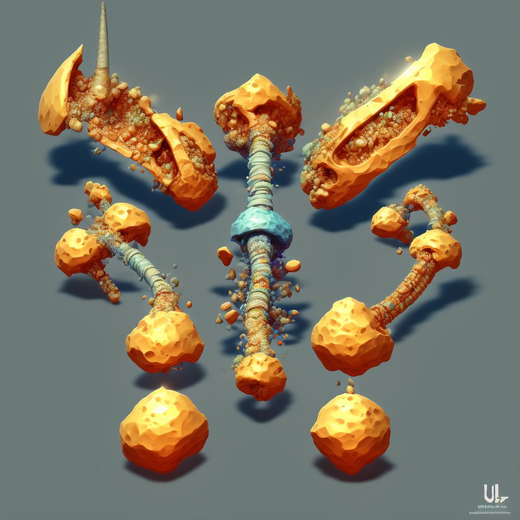 Displaced fracture of lateral condyle of unspecified humerus, sequela digital illustration