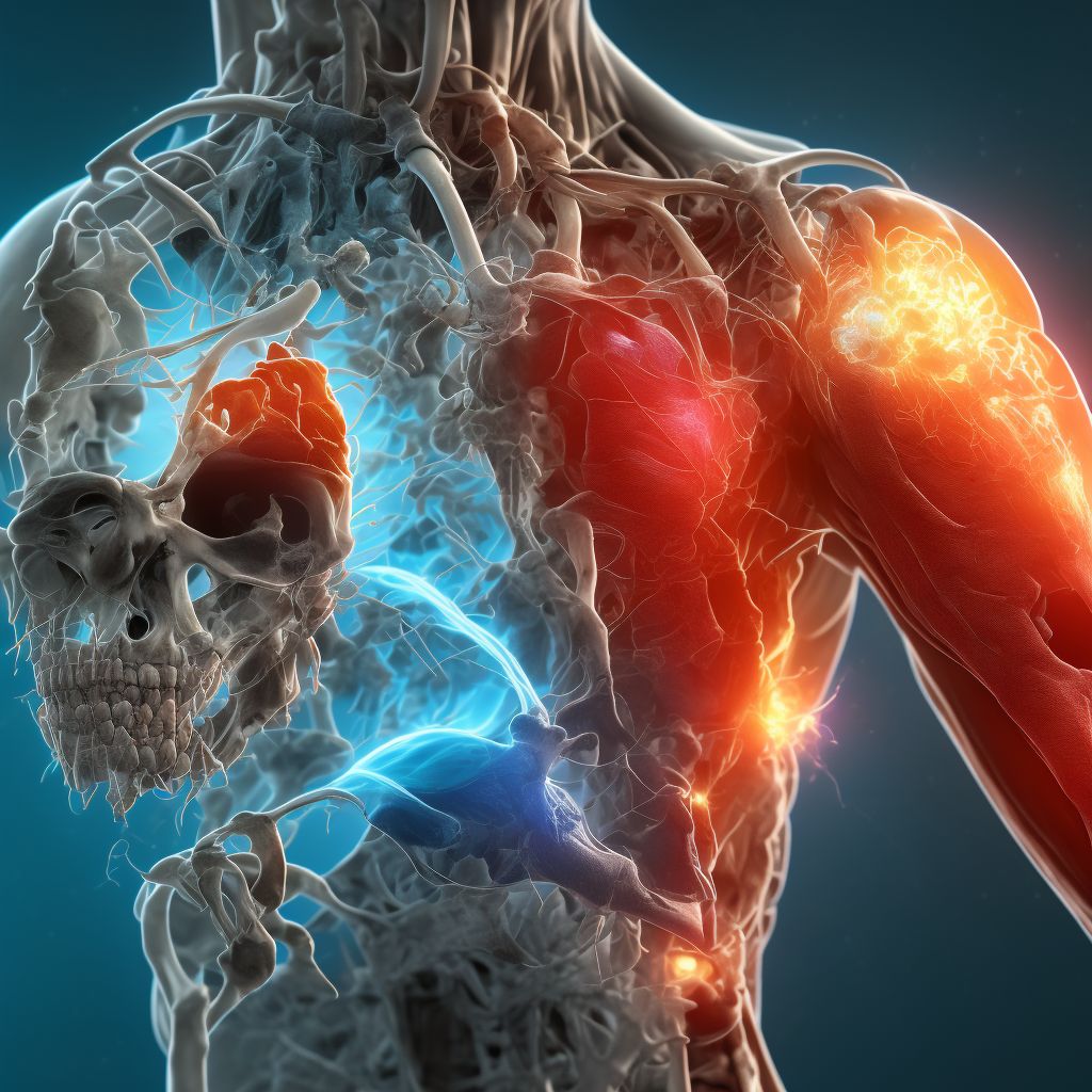 Nondisplaced fracture of lateral condyle of right humerus, sequela digital illustration