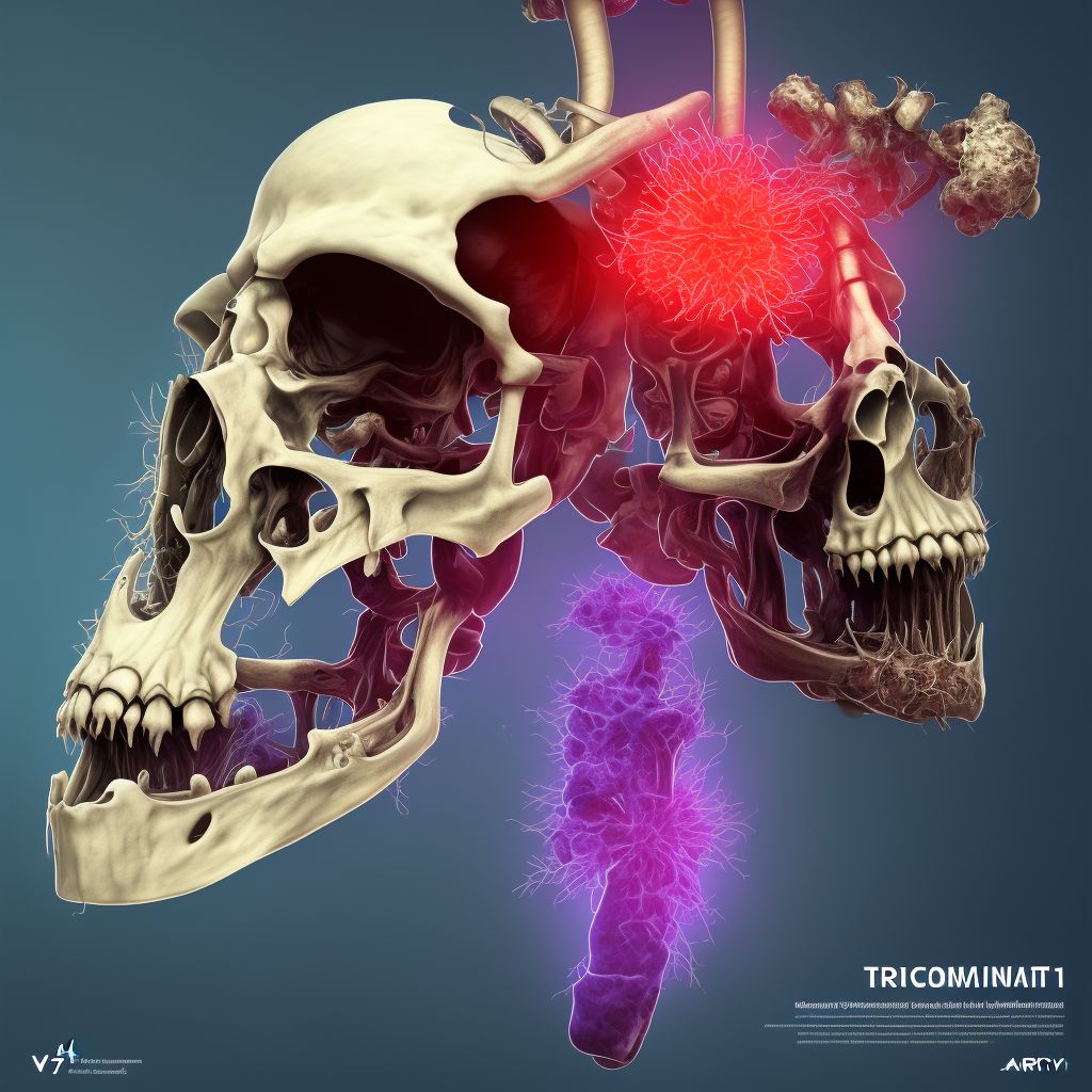 Displaced transcondylar fracture of right humerus, subsequent encounter for fracture with malunion digital illustration