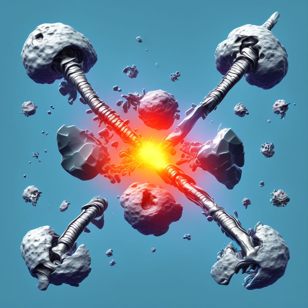 Displaced transcondylar fracture of left humerus, initial encounter for closed fracture digital illustration