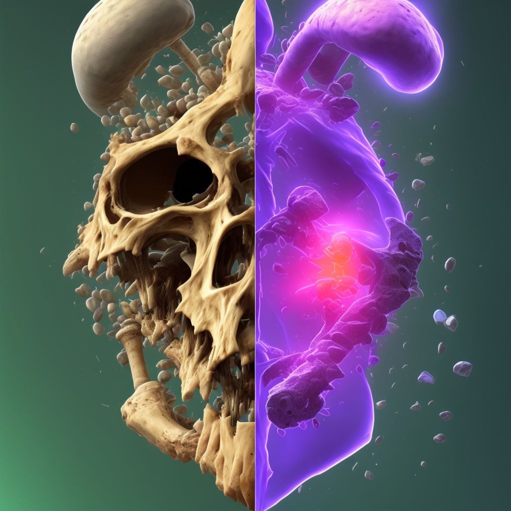 Torus fracture of lower end of left humerus, subsequent encounter for fracture with delayed healing digital illustration