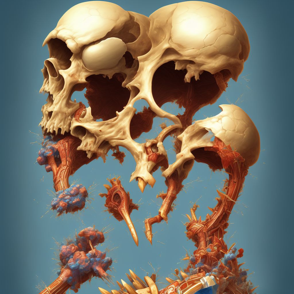 Other displaced fracture of lower end of left humerus, sequela digital illustration