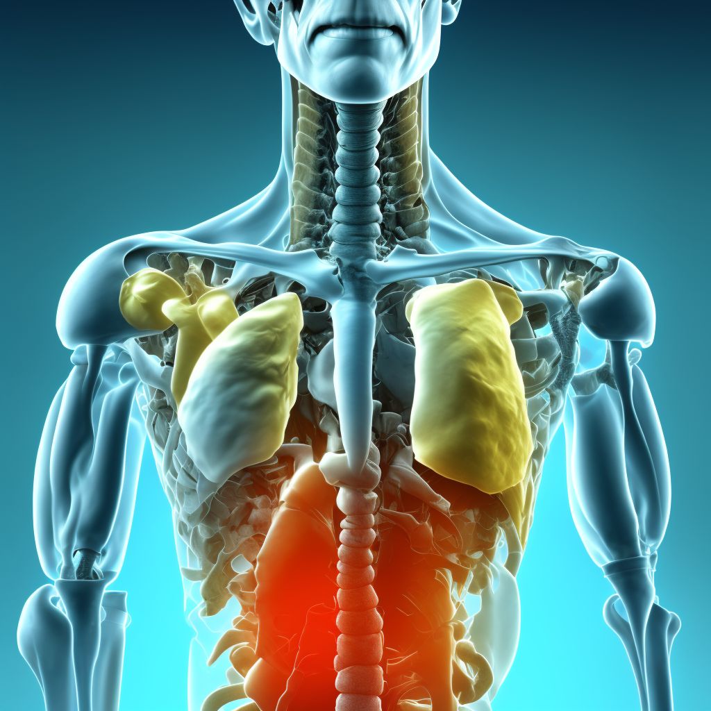 Anterior dislocation of right humerus, sequela digital illustration