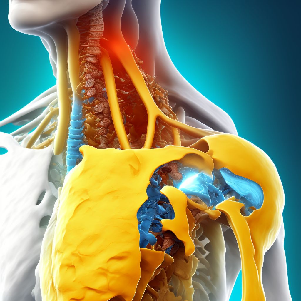 Anterior dislocation of left humerus, sequela digital illustration