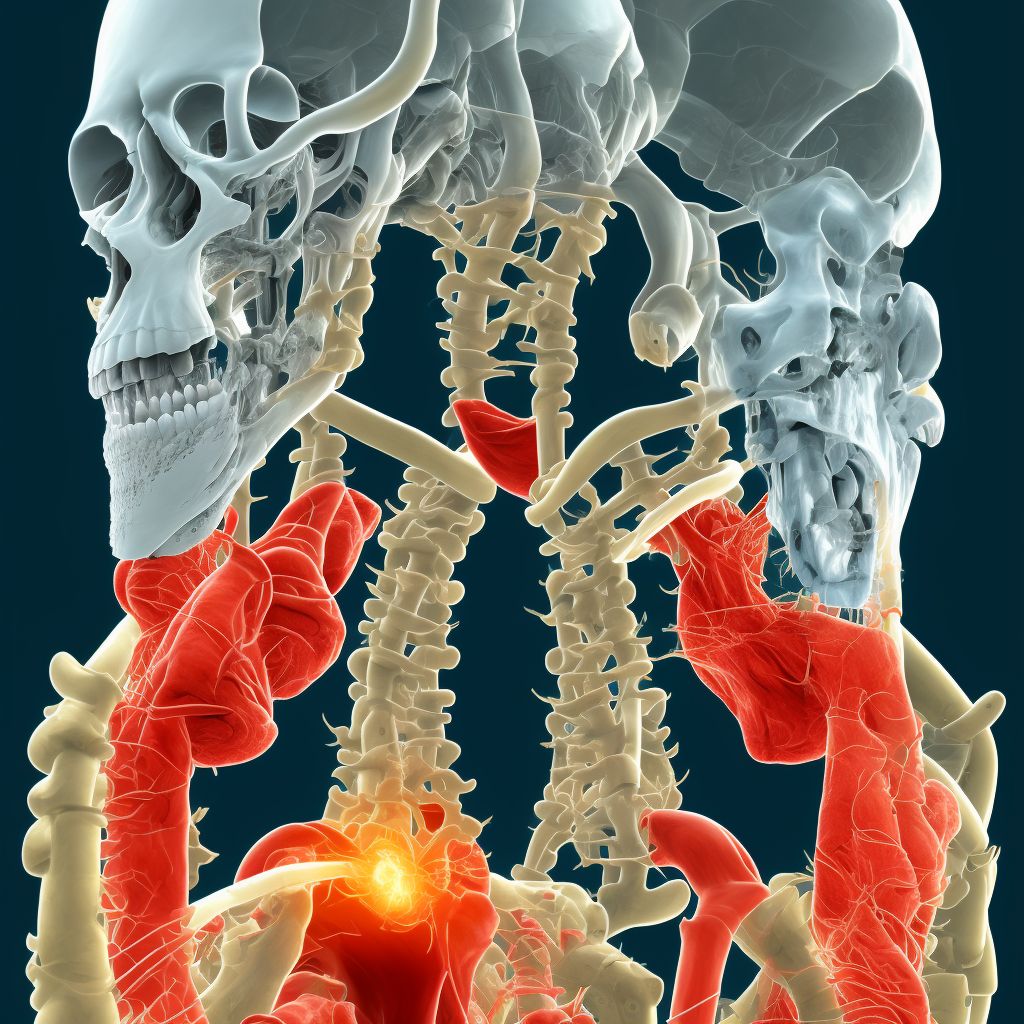 Posterior subluxation of left humerus, subsequent encounter digital illustration