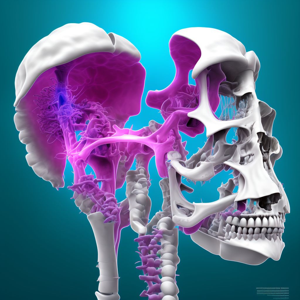 Posterior subluxation of unspecified humerus, initial encounter digital illustration