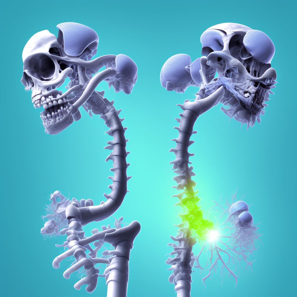 Posterior subluxation of unspecified humerus, subsequent encounter digital illustration