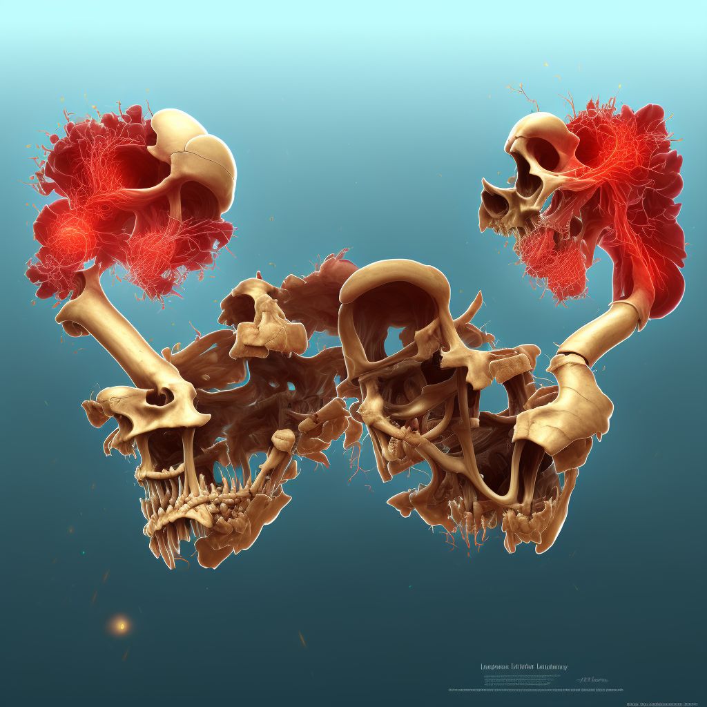 Posterior dislocation of left humerus, initial encounter digital illustration