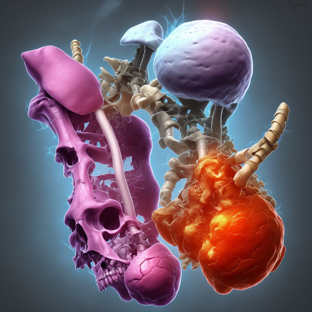 Posterior dislocation of unspecified humerus, sequela digital illustration