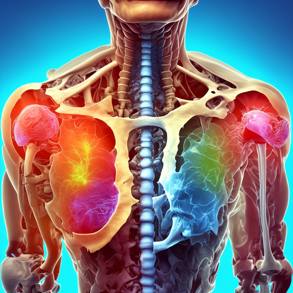 Inferior subluxation of right humerus, initial encounter digital illustration