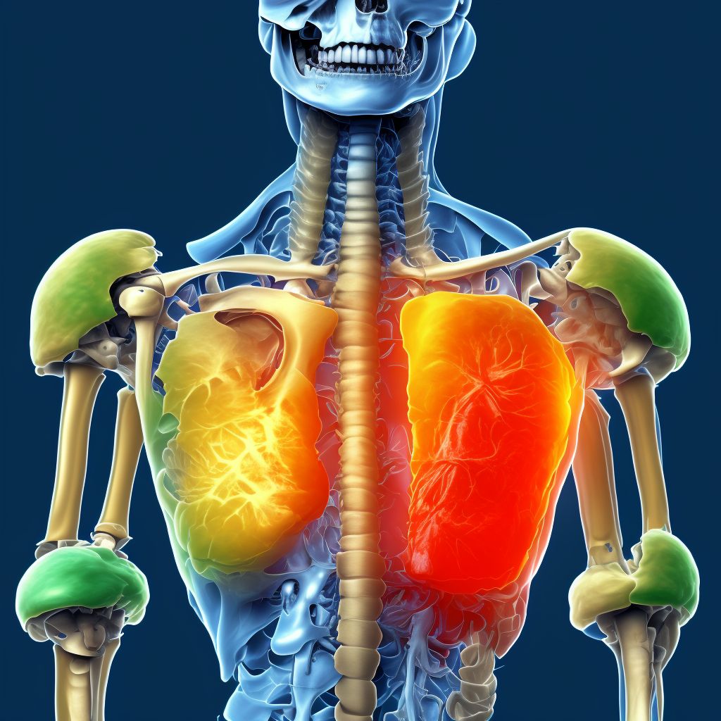 Inferior subluxation of right humerus, sequela digital illustration