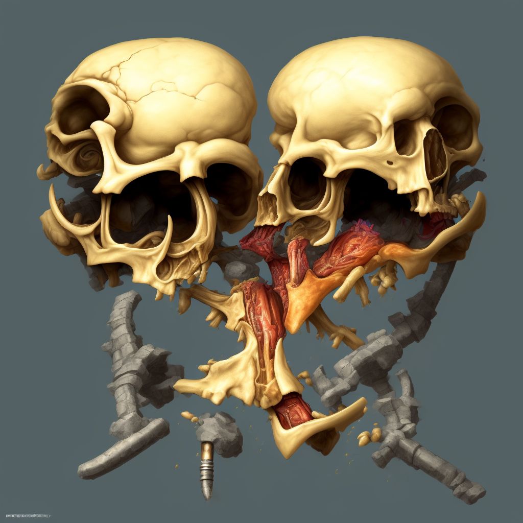 Inferior dislocation of right humerus, sequela digital illustration