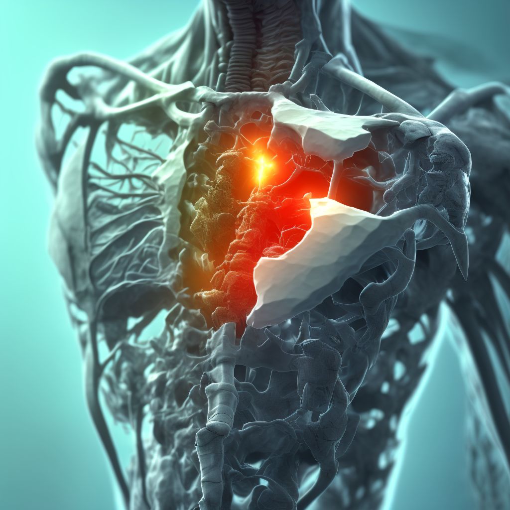 Inferior dislocation of left humerus, initial encounter digital illustration