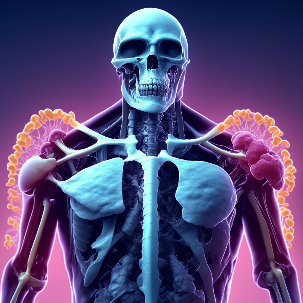 Inferior dislocation of unspecified humerus, sequela digital illustration