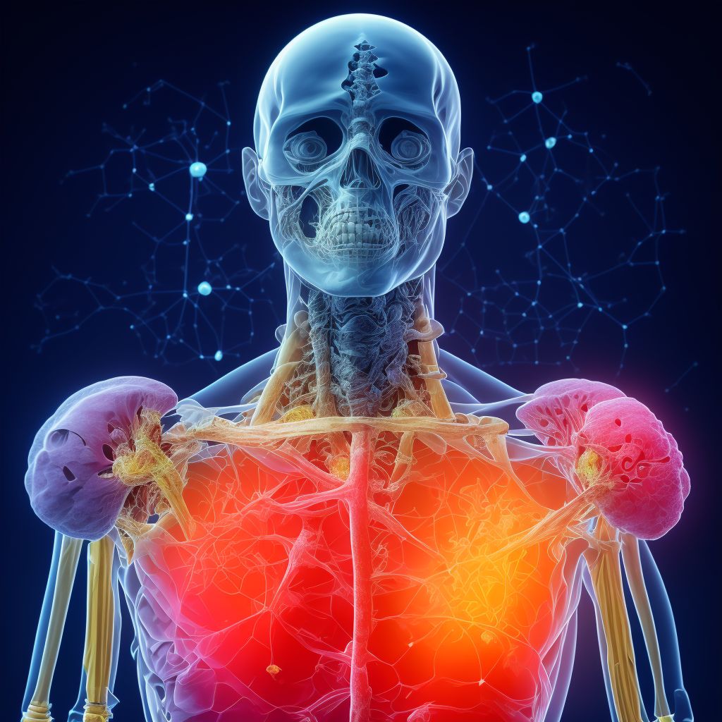 Unspecified dislocation of right acromioclavicular joint, sequela digital illustration