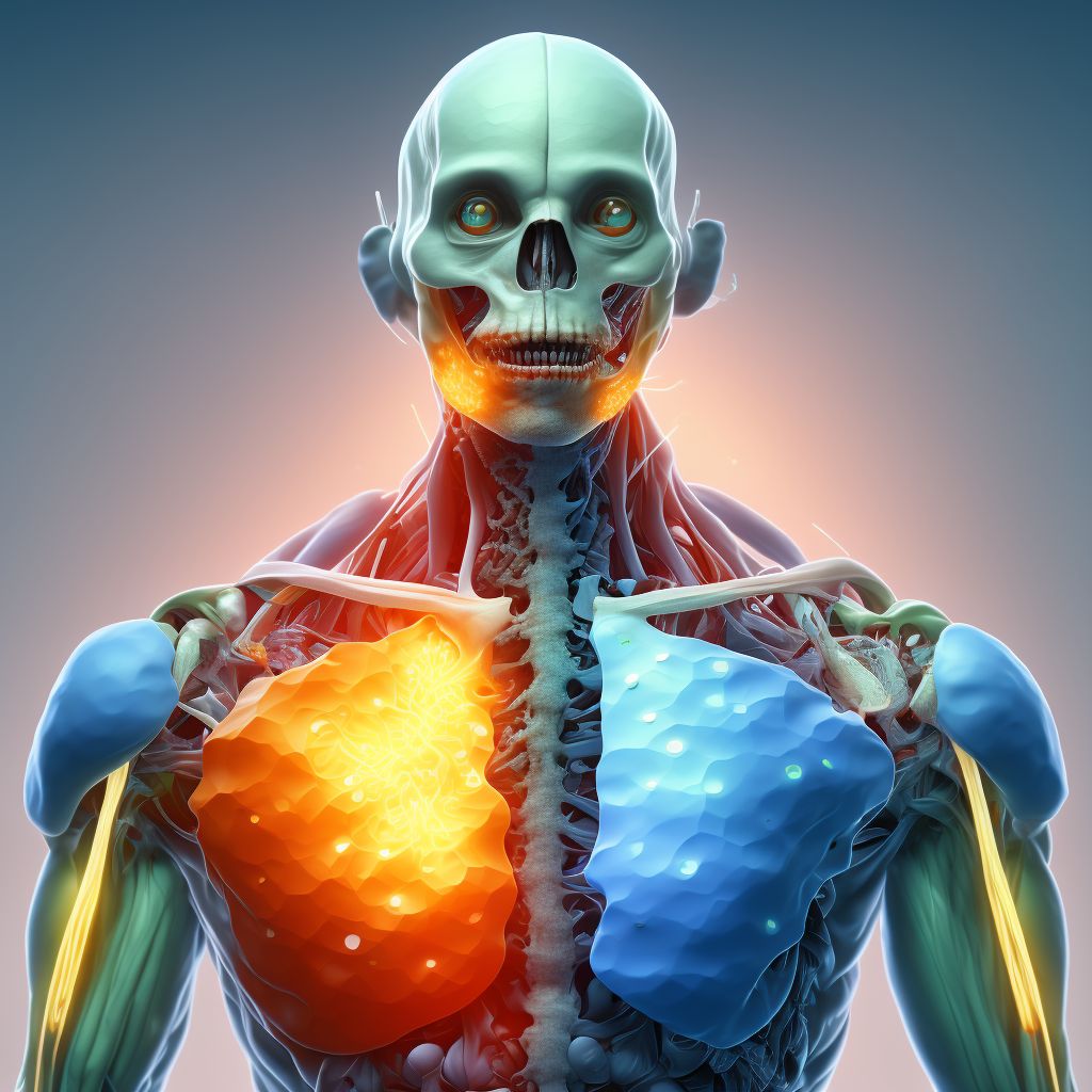 Unspecified dislocation of left acromioclavicular joint, sequela digital illustration