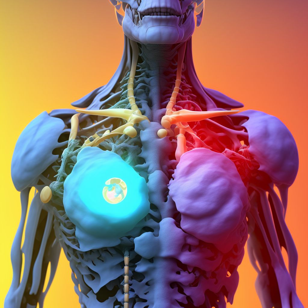 Subluxation of left acromioclavicular joint, sequela digital illustration