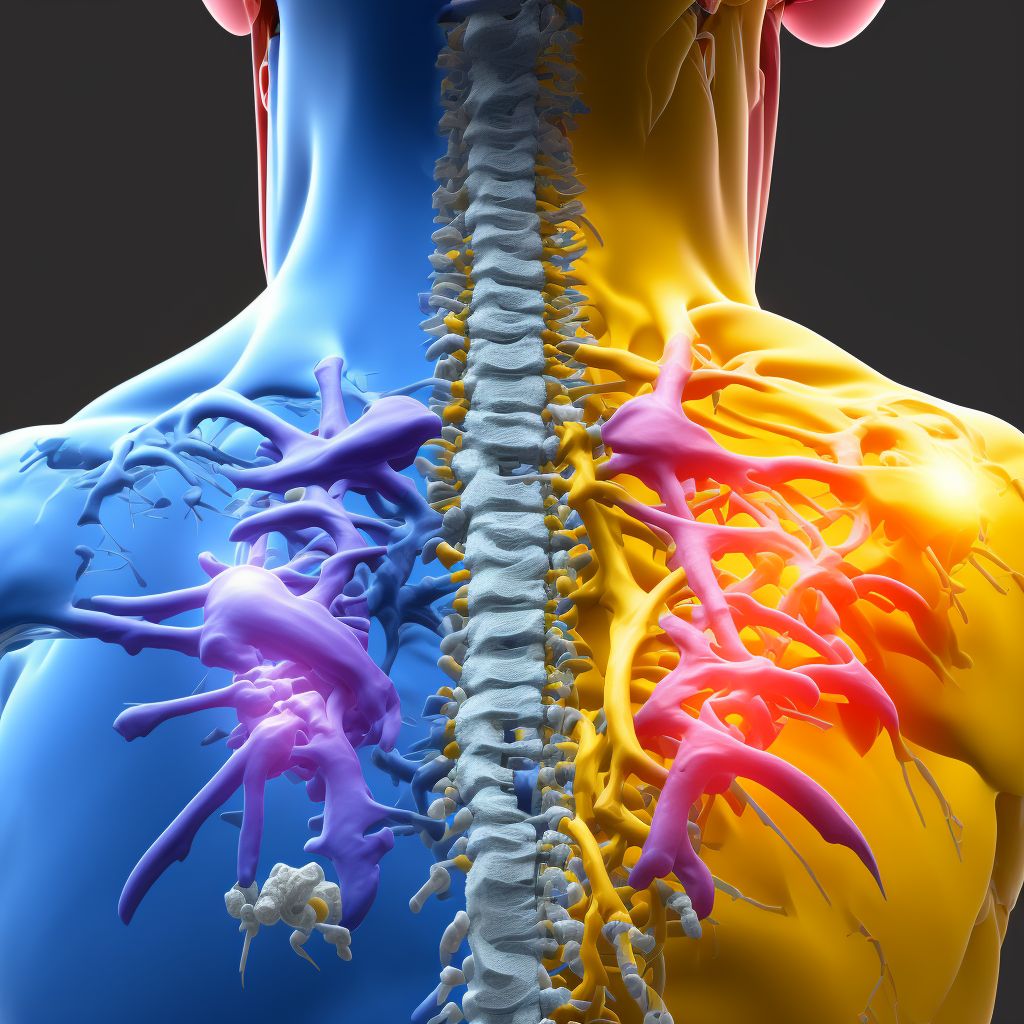 Posterior dislocation of right acromioclavicular joint, initial encounter digital illustration