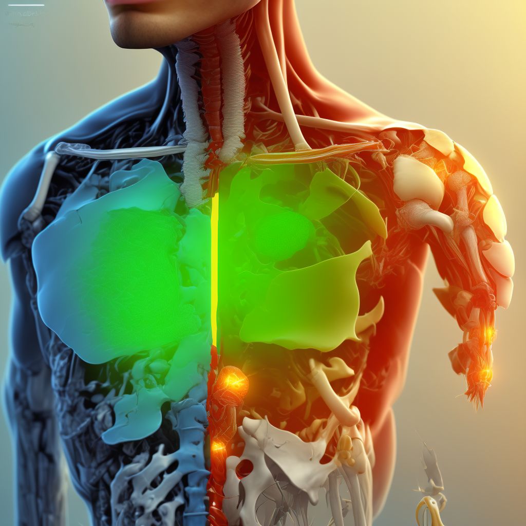 Anterior subluxation of left sternoclavicular joint, sequela digital illustration