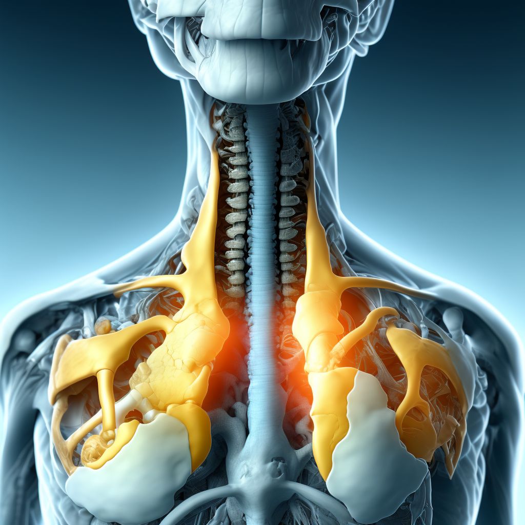 Anterior dislocation of unspecified sternoclavicular joint, sequela digital illustration