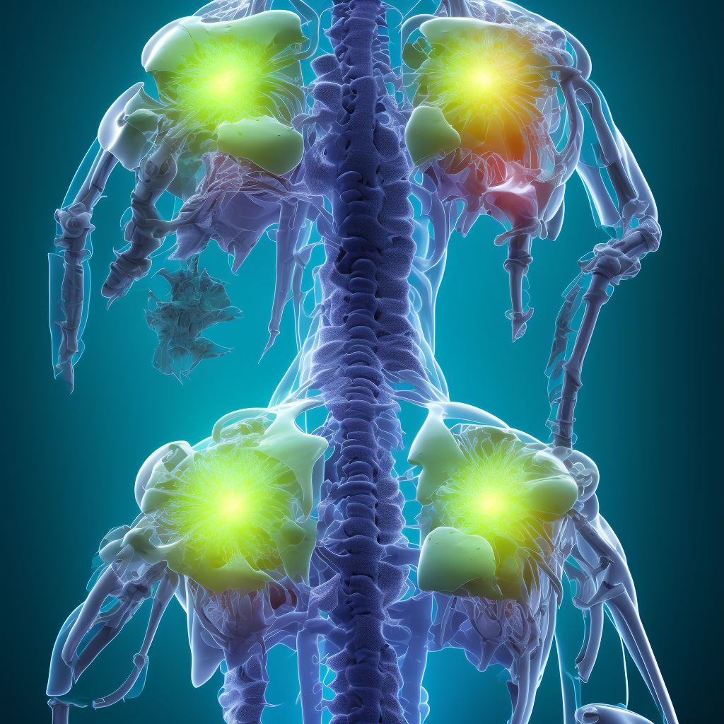 Posterior subluxation of right sternoclavicular joint, subsequent encounter digital illustration