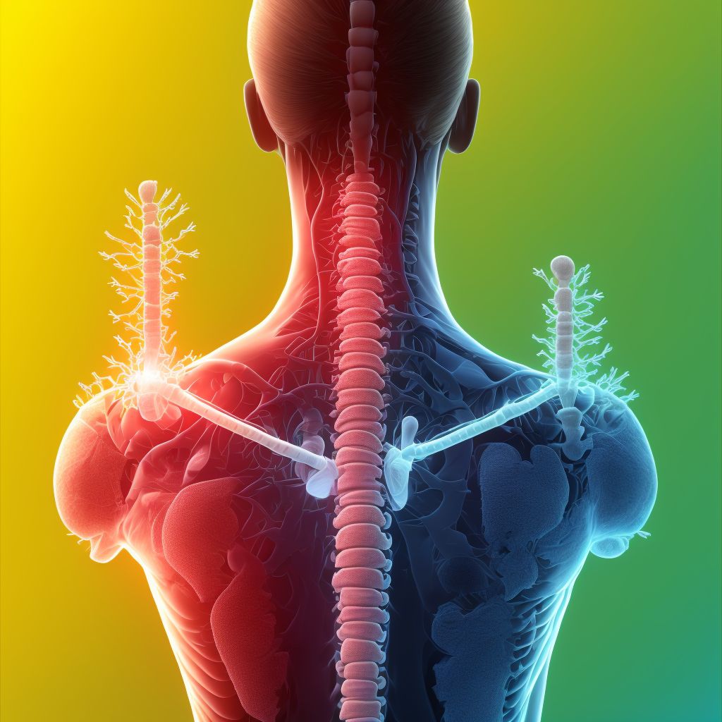 Posterior subluxation of right sternoclavicular joint, sequela digital illustration