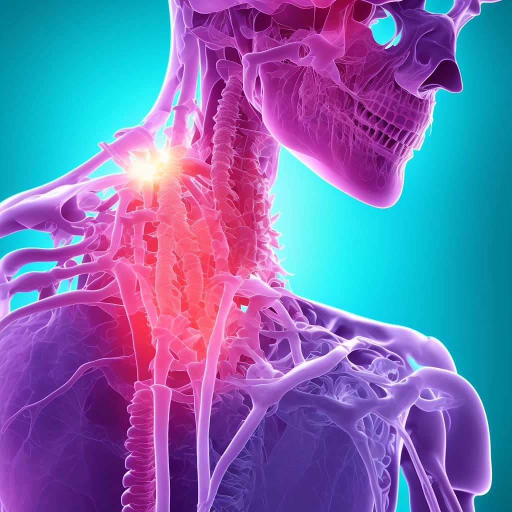 Posterior subluxation of left sternoclavicular joint, sequela digital illustration