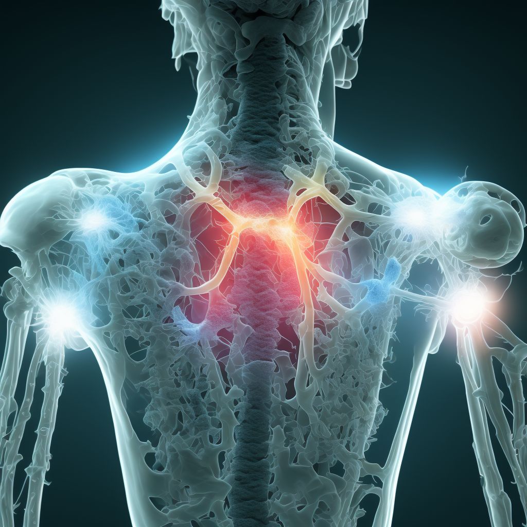 Posterior subluxation of unspecified sternoclavicular joint, initial encounter digital illustration