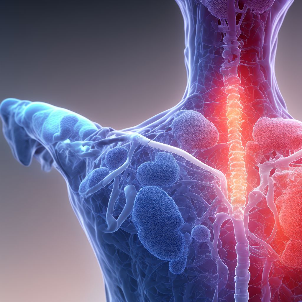 Posterior subluxation of unspecified sternoclavicular joint, sequela digital illustration