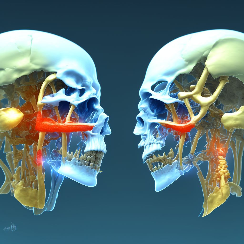 Posterior dislocation of left sternoclavicular joint, initial encounter digital illustration