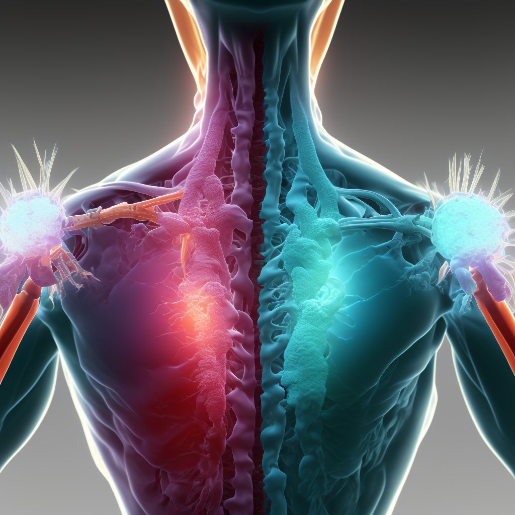 Posterior dislocation of unspecified sternoclavicular joint, sequela digital illustration