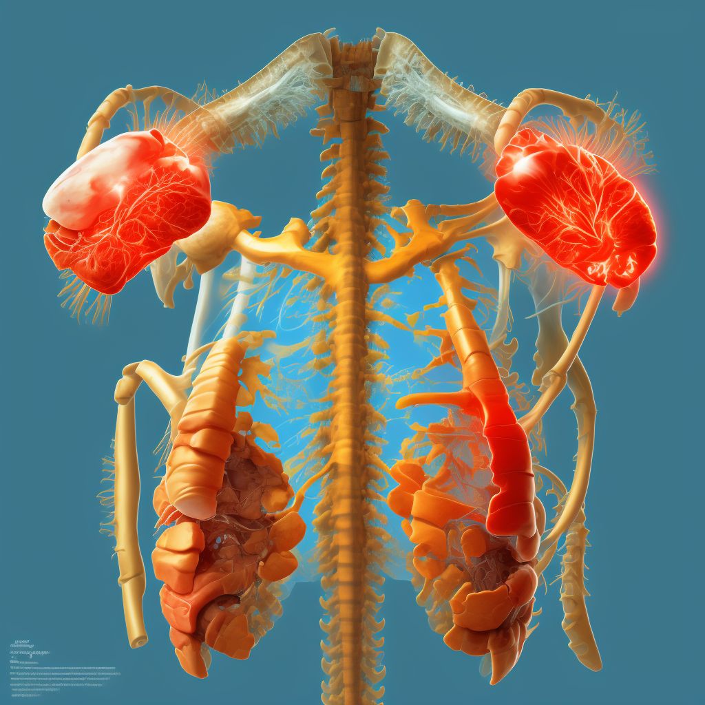 Subluxation of right scapula, initial encounter digital illustration