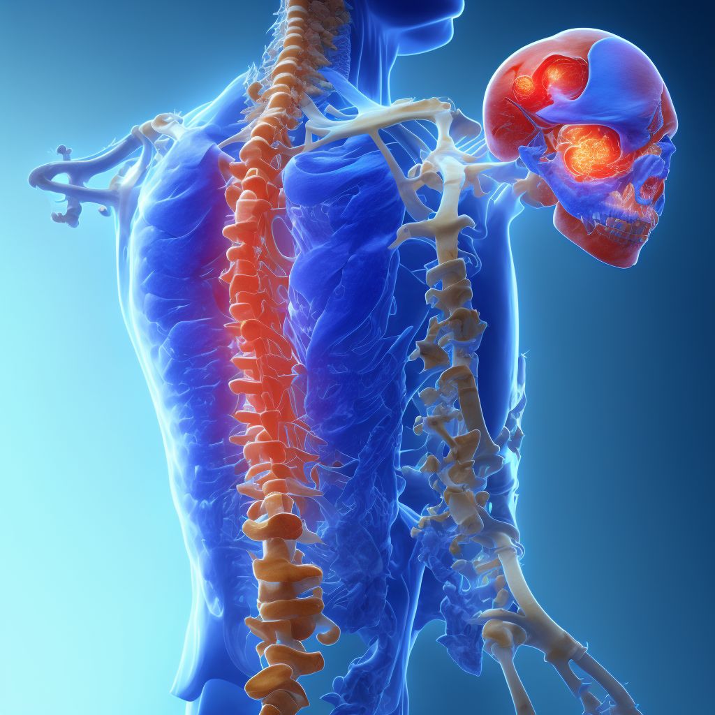 Subluxation of left scapula, sequela digital illustration