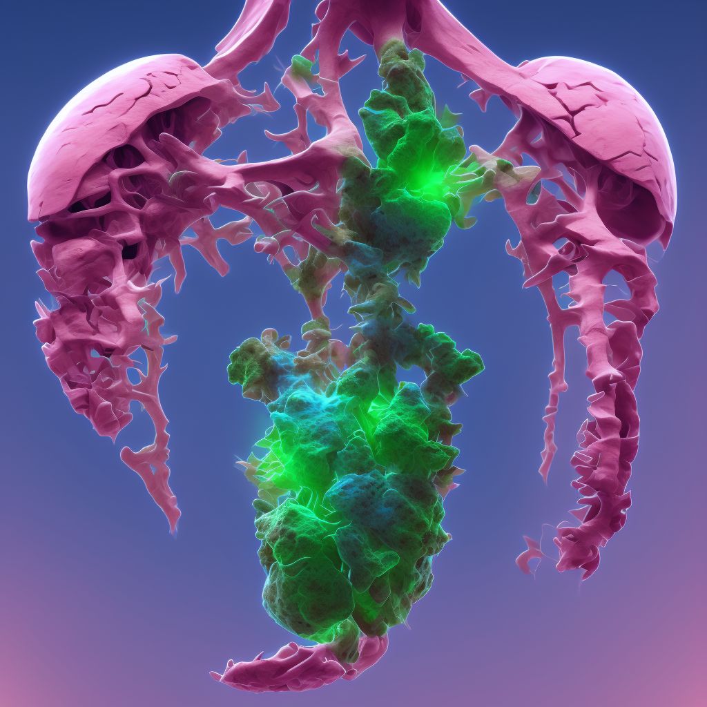 Dislocation of left scapula, sequela digital illustration