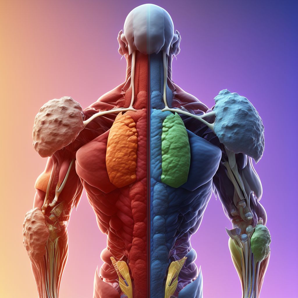 Dislocation of other parts of right shoulder girdle, sequela digital illustration