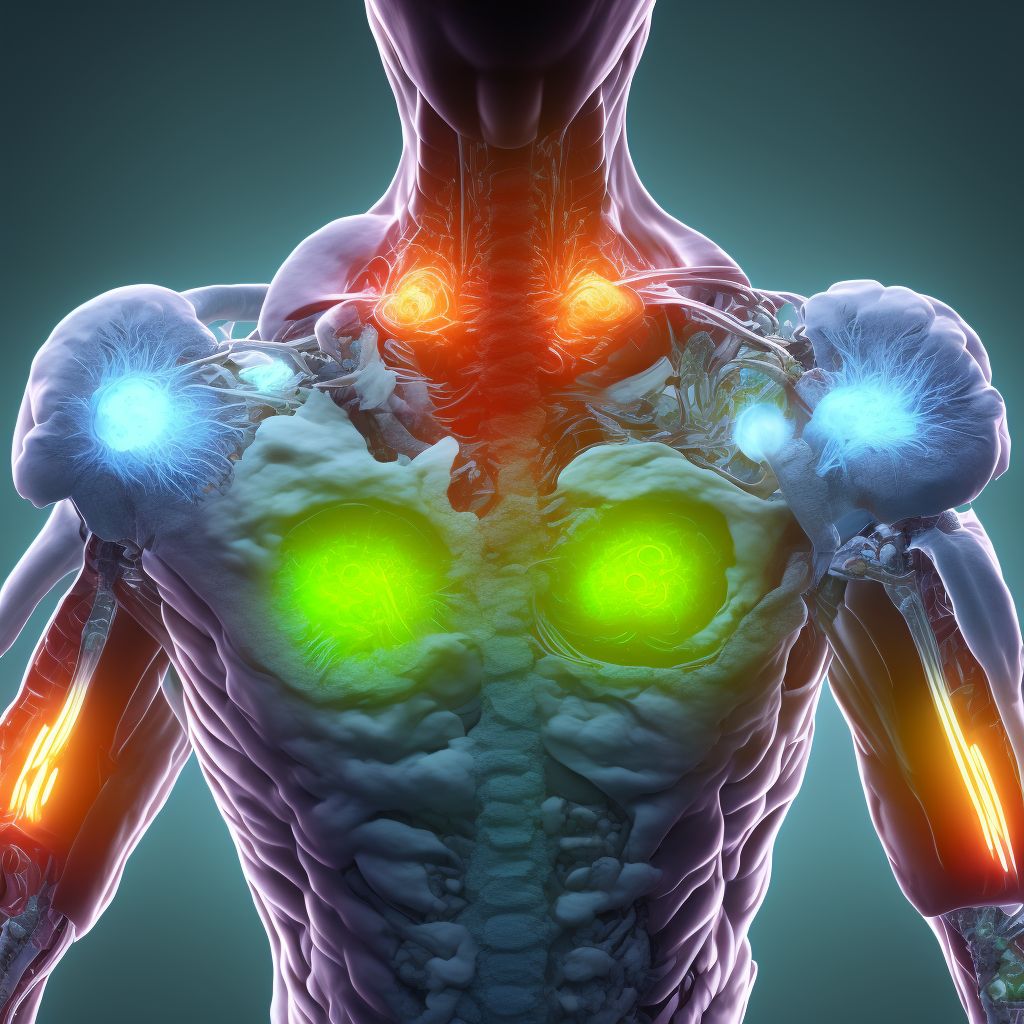 Sprain of left rotator cuff capsule, sequela digital illustration