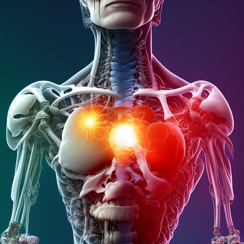 Sprain of left acromioclavicular joint, subsequent encounter digital illustration