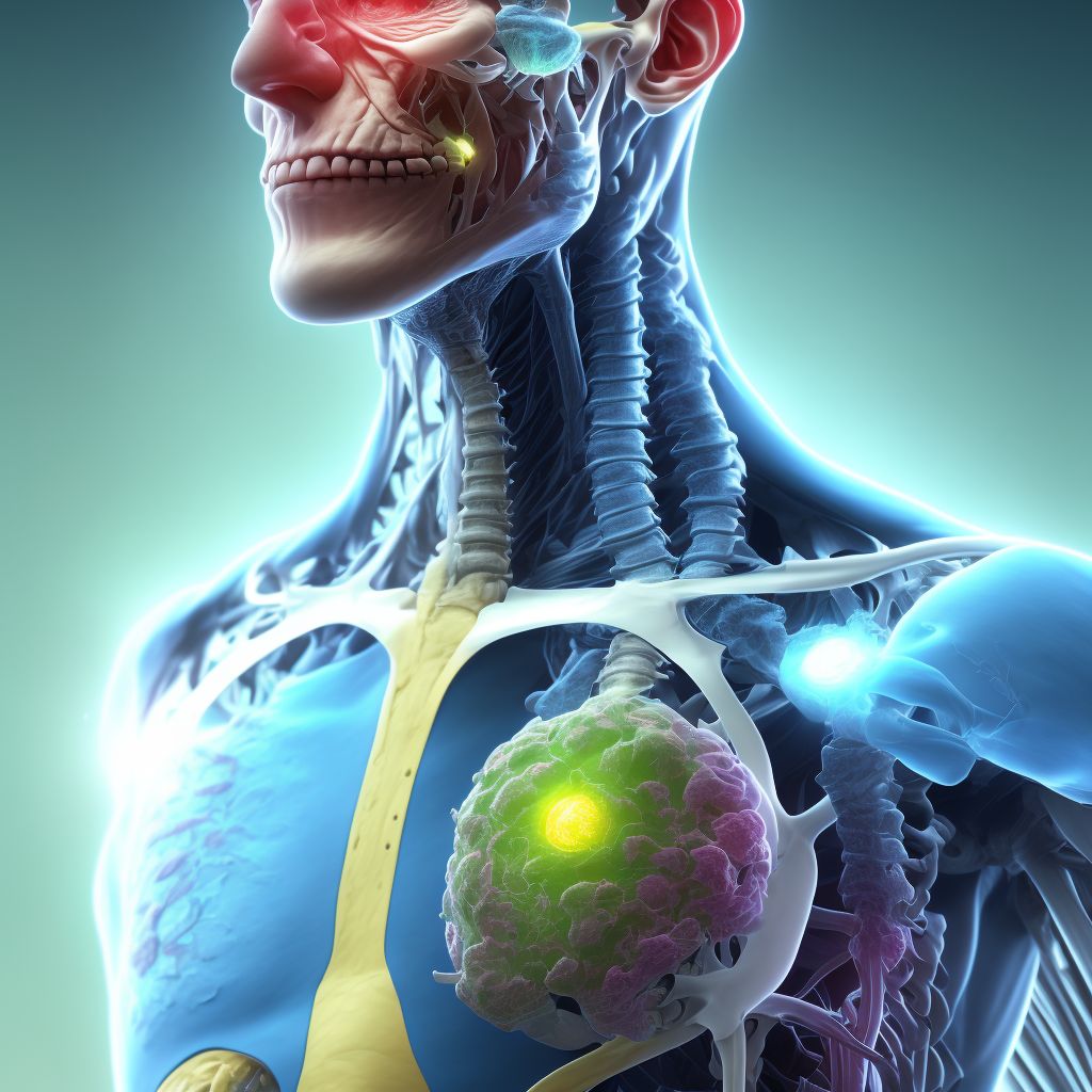 Sprain of right sternoclavicular joint, sequela digital illustration