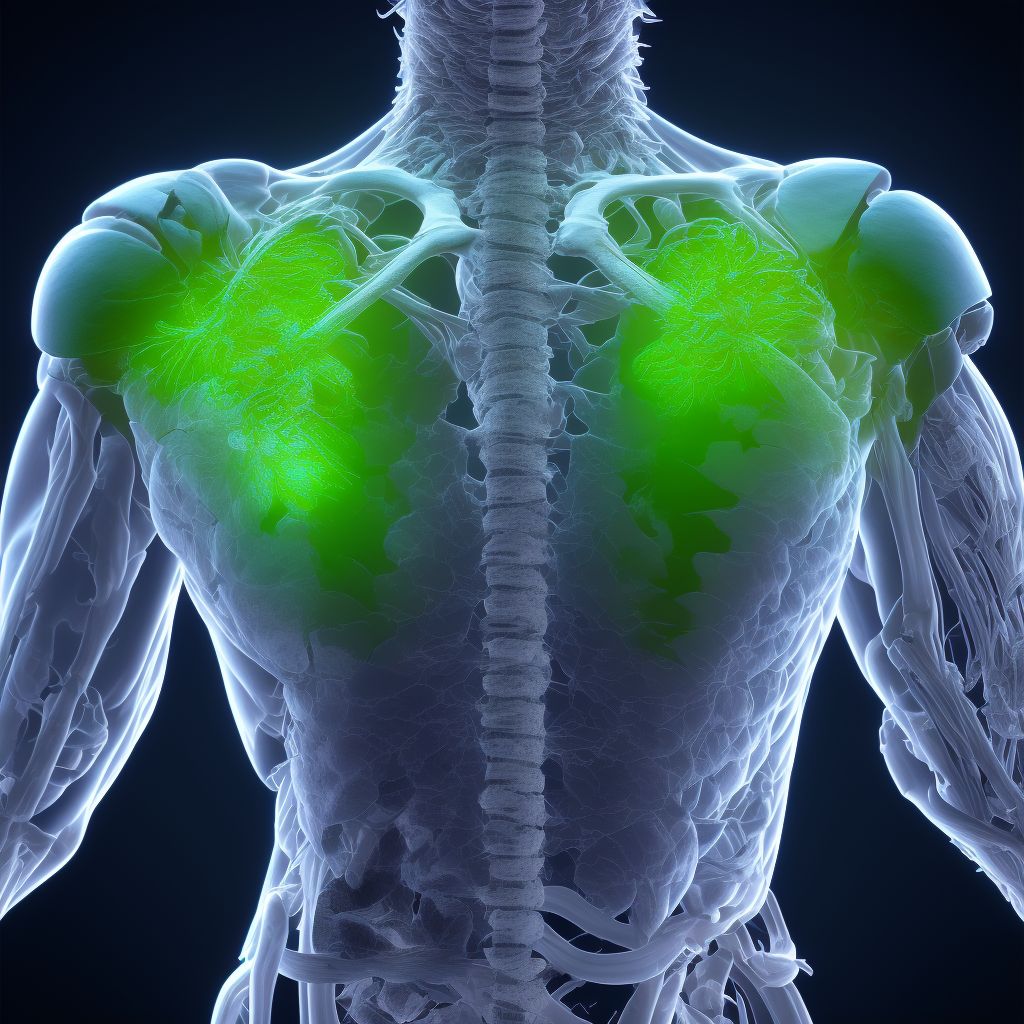 Sprain of unspecified parts of right shoulder girdle, initial encounter digital illustration