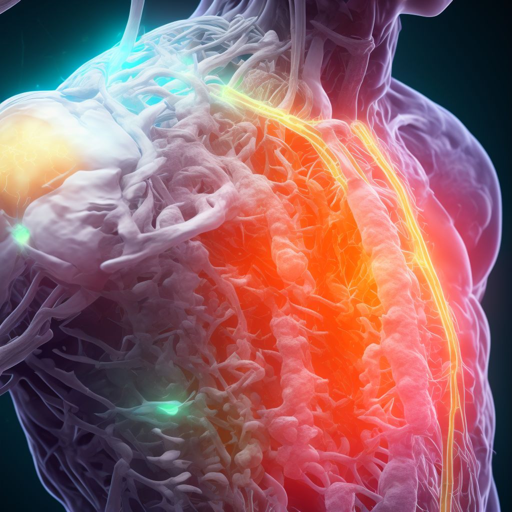 Injury of cutaneous sensory nerve at shoulder and upper arm level, left arm, sequela digital illustration