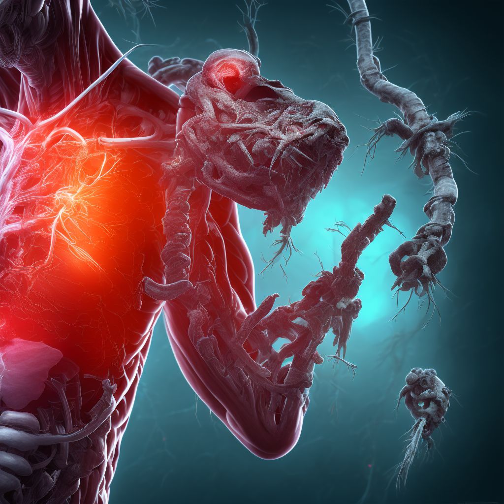 Unspecified injury of brachial artery, right side, initial encounter digital illustration