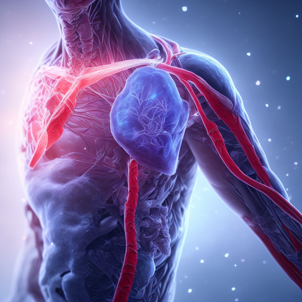 Unspecified injury of axillary or brachial vein, right side, subsequent encounter digital illustration