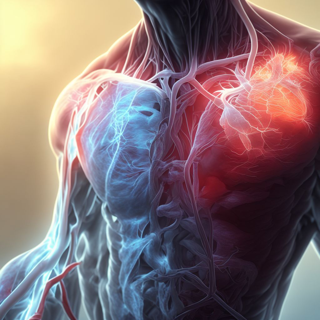 Unspecified injury of axillary or brachial vein, right side, sequela digital illustration