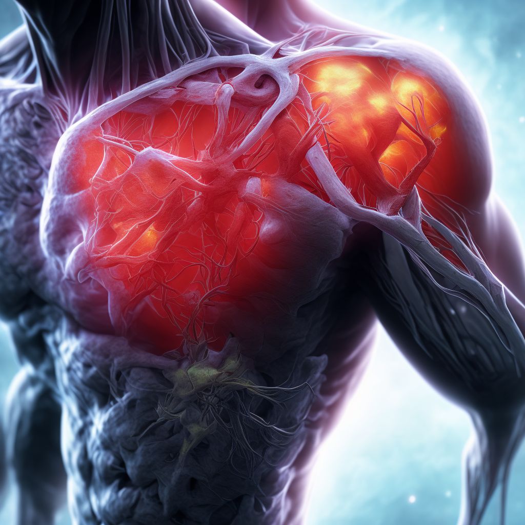 Laceration of axillary or brachial vein, right side, sequela digital illustration