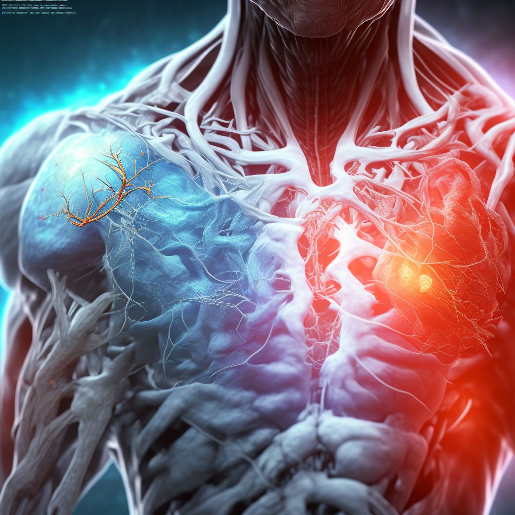 Laceration of axillary or brachial vein, unspecified side, subsequent encounter digital illustration