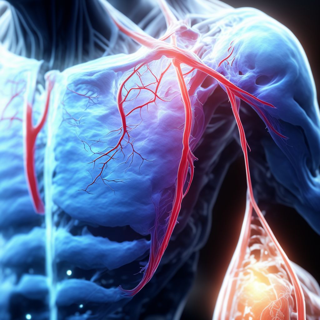 Unspecified injury of superficial vein at shoulder and upper arm level, right arm, sequela digital illustration