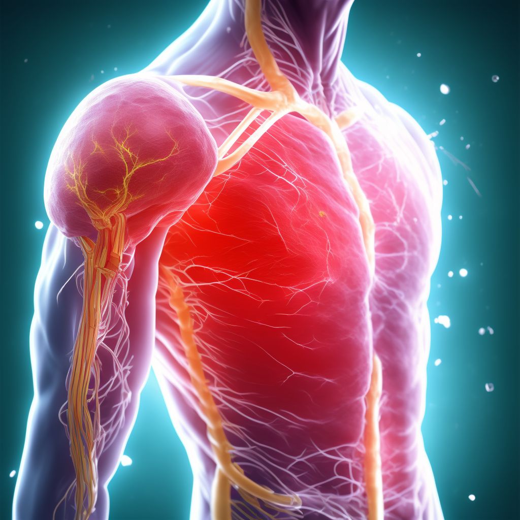 Unspecified injury of superficial vein at shoulder and upper arm level, left arm, sequela digital illustration