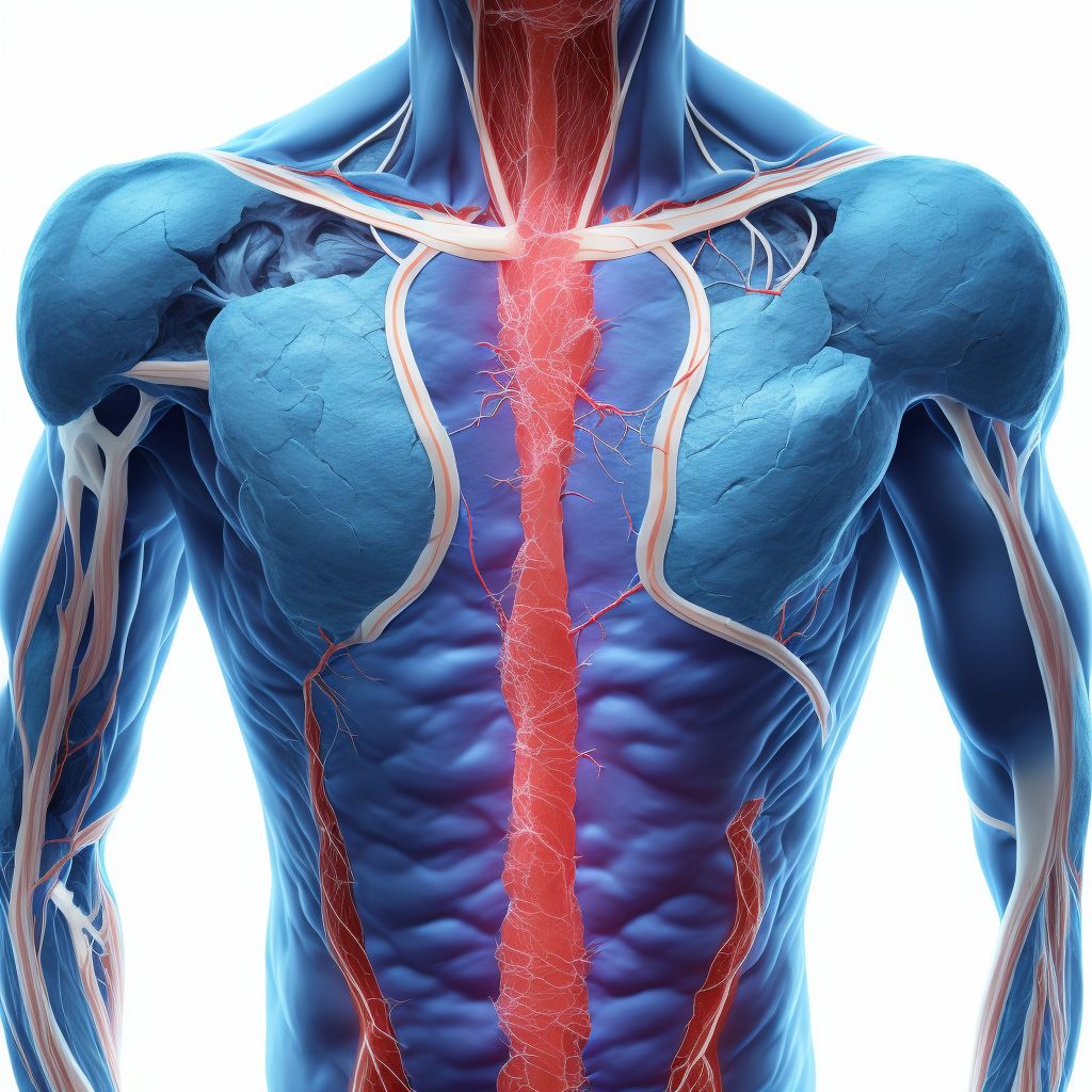 Laceration of superficial vein at shoulder and upper arm level, unspecified arm, sequela digital illustration