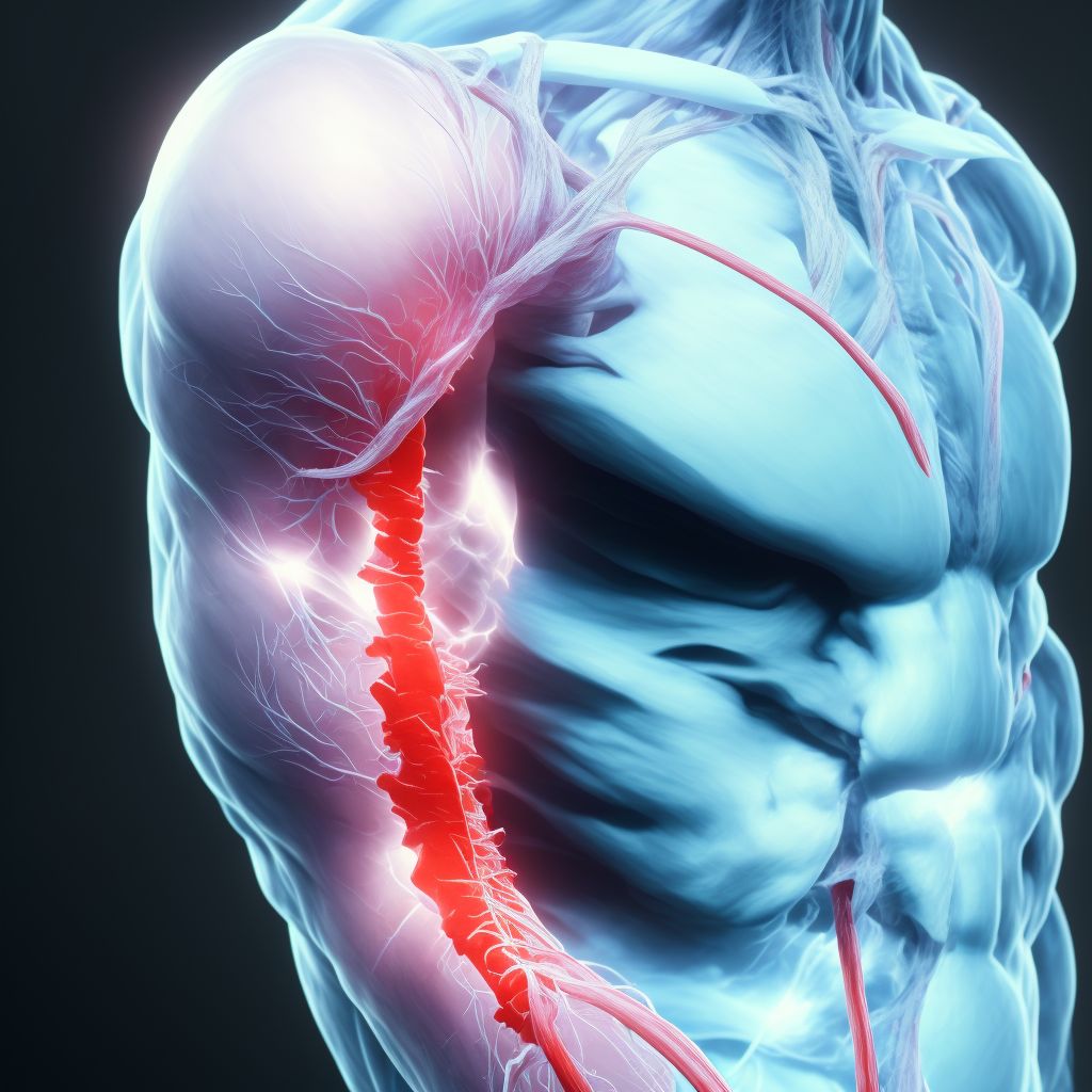 Other specified injury of superficial vein at shoulder and upper arm level, right arm, sequela digital illustration